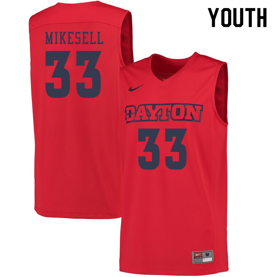 Youth #33 Ryan Mikesell Dayton Flyers College Basketball Jerseys Sale-Red